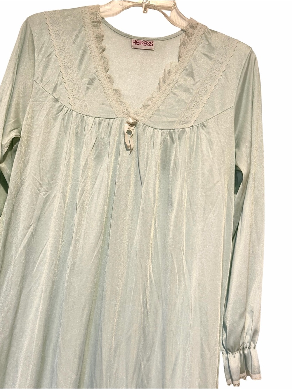 Heirress Y2K Light Blue Lace Trim Maxi Nightgown Romantic Sleep Dress